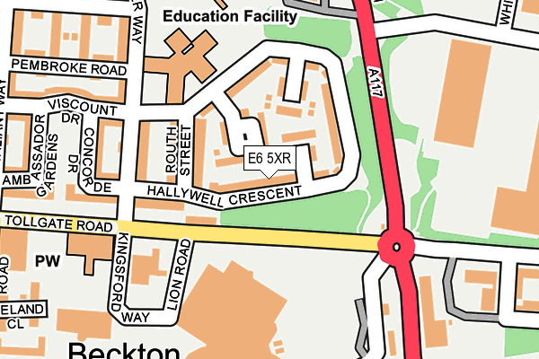 E6 5XR map - OS OpenMap – Local (Ordnance Survey)