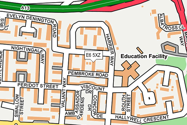 E6 5XZ map - OS OpenMap – Local (Ordnance Survey)