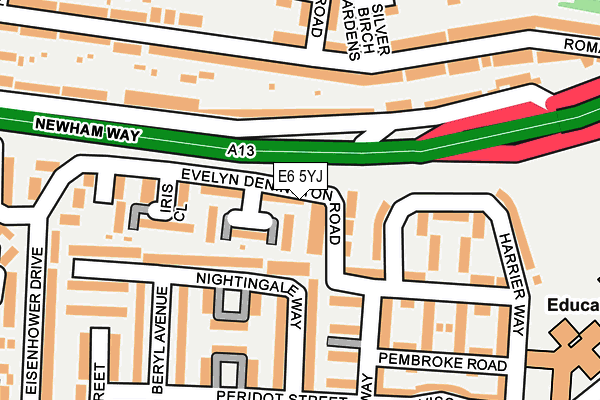E6 5YJ map - OS OpenMap – Local (Ordnance Survey)