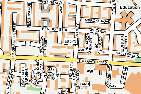 E6 5YN map - OS OpenMap – Local (Ordnance Survey)
