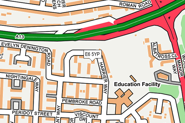 E6 5YP map - OS OpenMap – Local (Ordnance Survey)