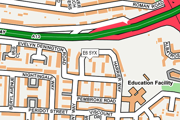 E6 5YX map - OS OpenMap – Local (Ordnance Survey)