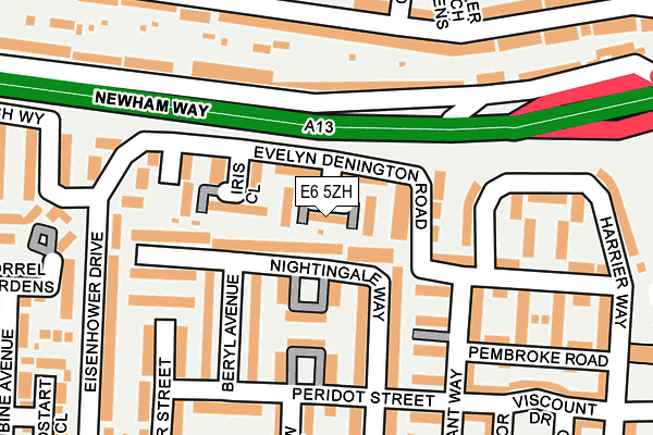 E6 5ZH map - OS OpenMap – Local (Ordnance Survey)