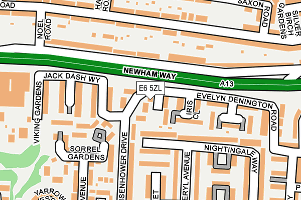 E6 5ZL map - OS OpenMap – Local (Ordnance Survey)