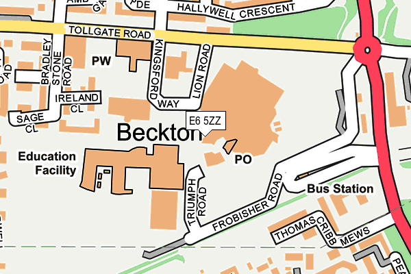 E6 5ZZ map - OS OpenMap – Local (Ordnance Survey)