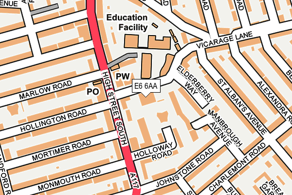 E6 6AA map - OS OpenMap – Local (Ordnance Survey)