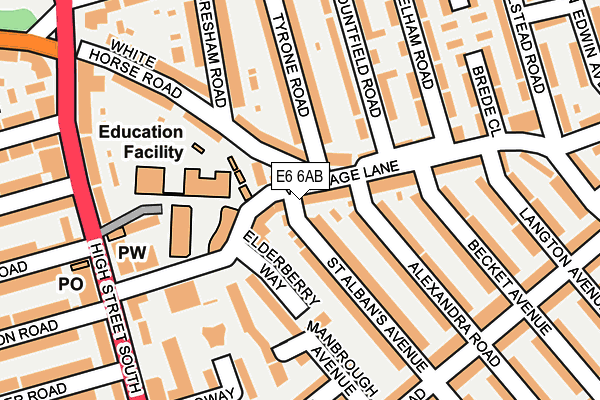 E6 6AB map - OS OpenMap – Local (Ordnance Survey)