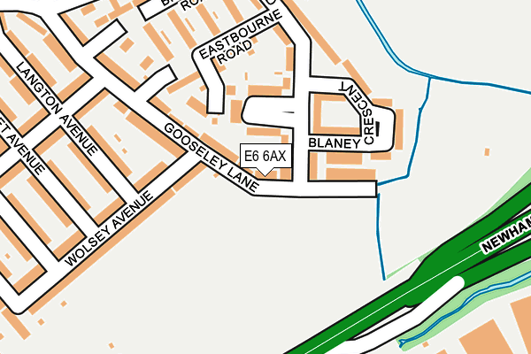 E6 6AX map - OS OpenMap – Local (Ordnance Survey)