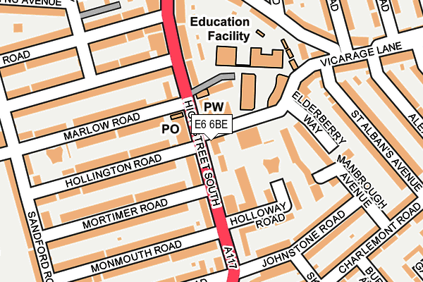 E6 6BE map - OS OpenMap – Local (Ordnance Survey)