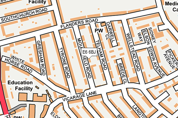 E6 6BJ map - OS OpenMap – Local (Ordnance Survey)