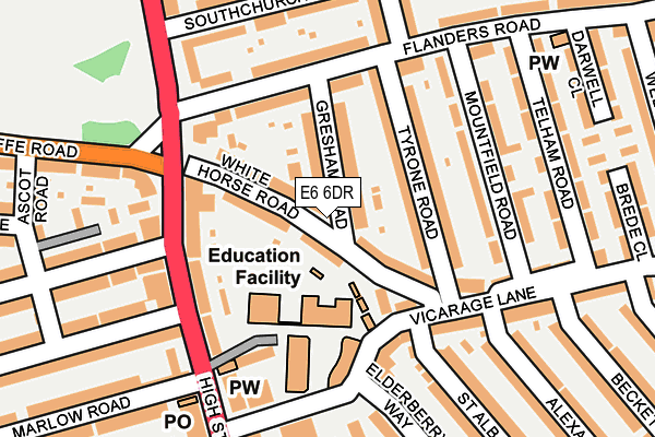 E6 6DR map - OS OpenMap – Local (Ordnance Survey)