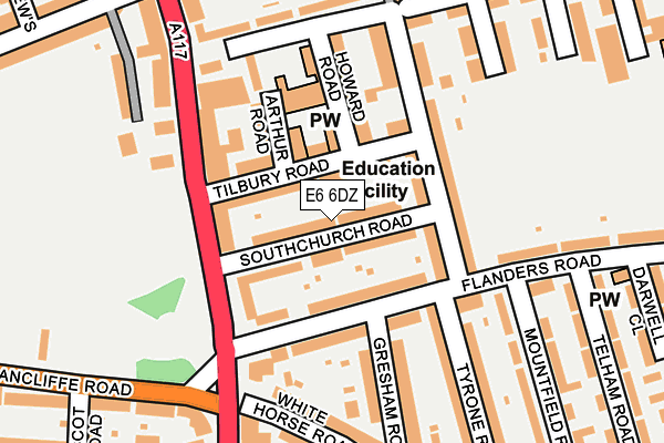 E6 6DZ map - OS OpenMap – Local (Ordnance Survey)
