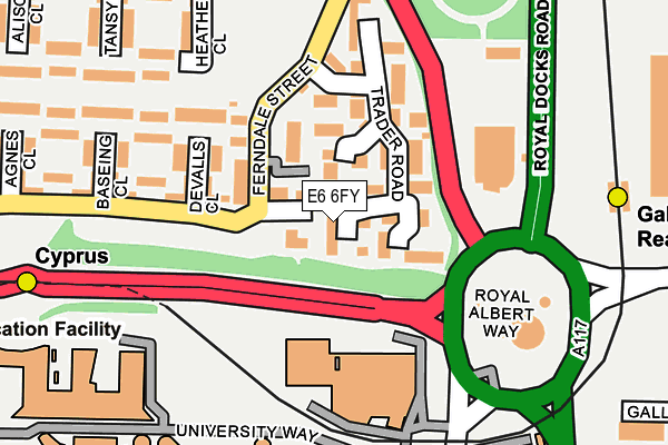 E6 6FY map - OS OpenMap – Local (Ordnance Survey)