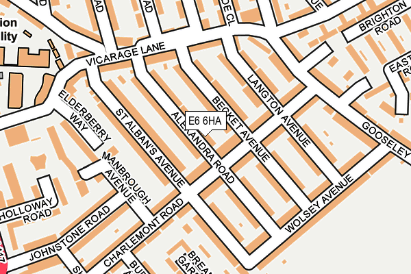 E6 6HA map - OS OpenMap – Local (Ordnance Survey)