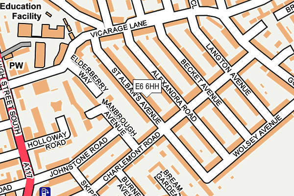 E6 6HH map - OS OpenMap – Local (Ordnance Survey)