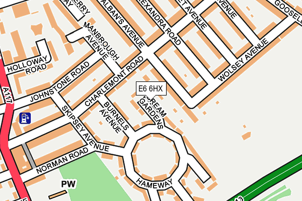 E6 6HX map - OS OpenMap – Local (Ordnance Survey)