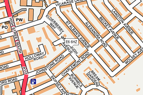 E6 6HZ map - OS OpenMap – Local (Ordnance Survey)
