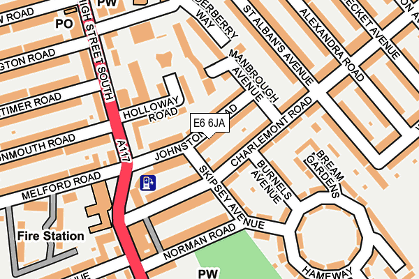 E6 6JA map - OS OpenMap – Local (Ordnance Survey)