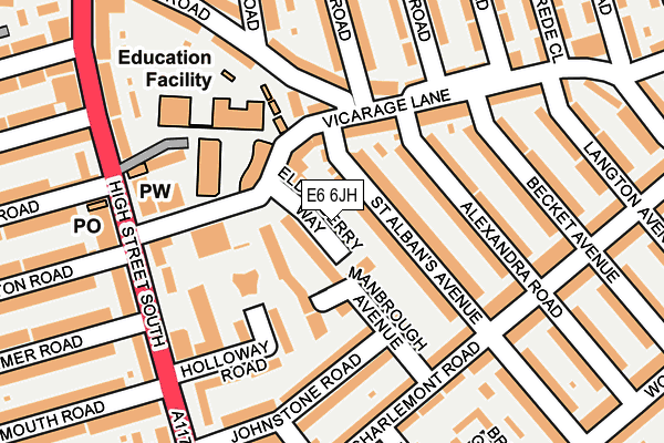 E6 6JH map - OS OpenMap – Local (Ordnance Survey)