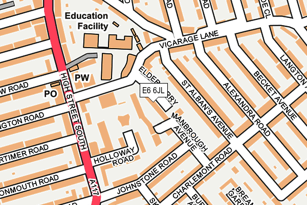 E6 6JL map - OS OpenMap – Local (Ordnance Survey)