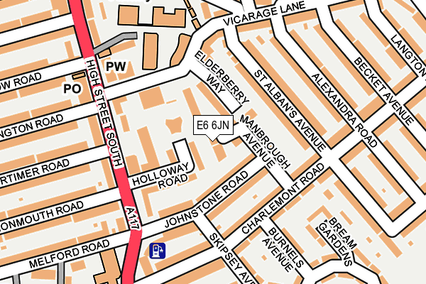 E6 6JN map - OS OpenMap – Local (Ordnance Survey)