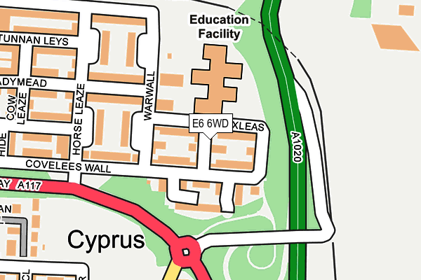 E6 6WD map - OS OpenMap – Local (Ordnance Survey)