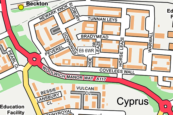 E6 6WR map - OS OpenMap – Local (Ordnance Survey)