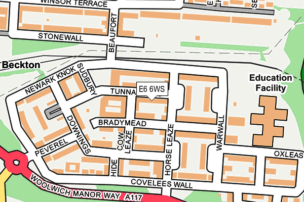 E6 6WS map - OS OpenMap – Local (Ordnance Survey)