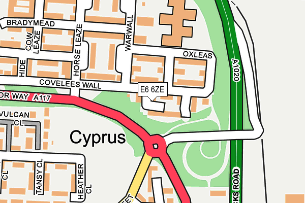 E6 6ZE map - OS OpenMap – Local (Ordnance Survey)