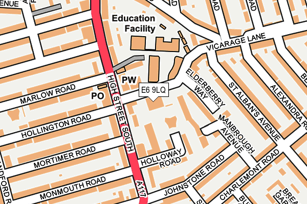 E6 9LQ map - OS OpenMap – Local (Ordnance Survey)