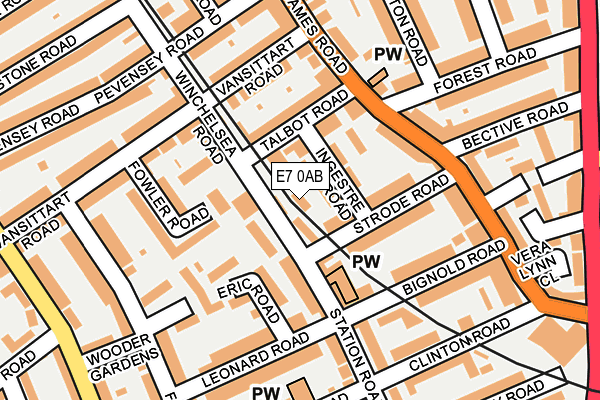 E7 0AB map - OS OpenMap – Local (Ordnance Survey)