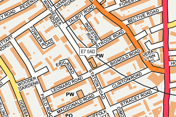 E7 0AD map - OS OpenMap – Local (Ordnance Survey)