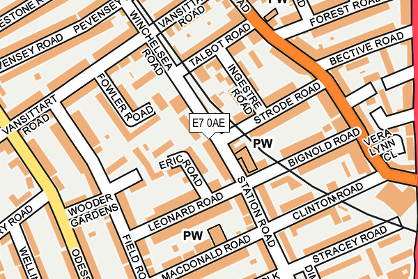 E7 0AE map - OS OpenMap – Local (Ordnance Survey)