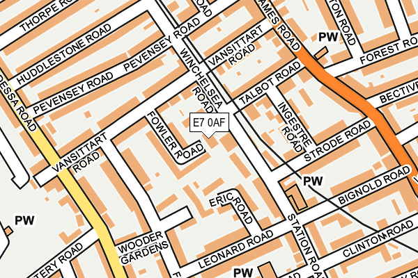 E7 0AF map - OS OpenMap – Local (Ordnance Survey)