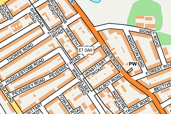 E7 0AH map - OS OpenMap – Local (Ordnance Survey)