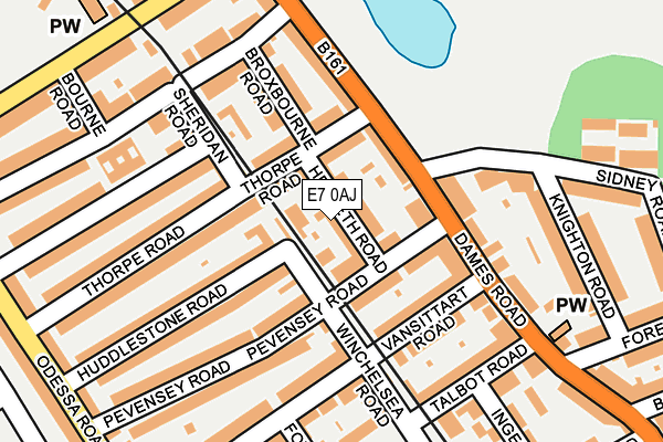 E7 0AJ map - OS OpenMap – Local (Ordnance Survey)