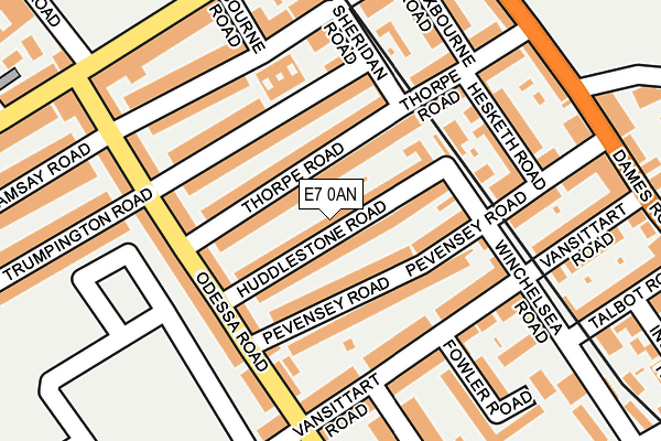 E7 0AN map - OS OpenMap – Local (Ordnance Survey)