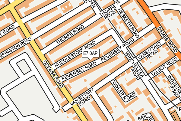 E7 0AP map - OS OpenMap – Local (Ordnance Survey)