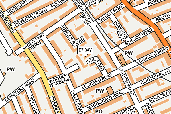 E7 0AY map - OS OpenMap – Local (Ordnance Survey)