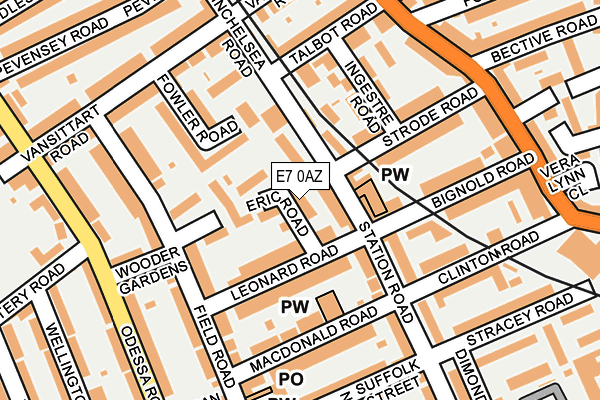 E7 0AZ map - OS OpenMap – Local (Ordnance Survey)