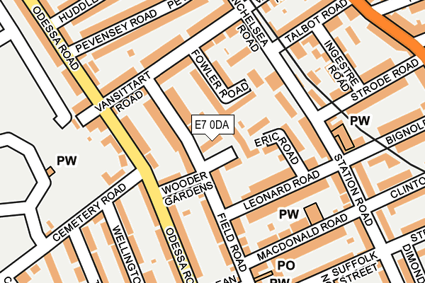 E7 0DA map - OS OpenMap – Local (Ordnance Survey)