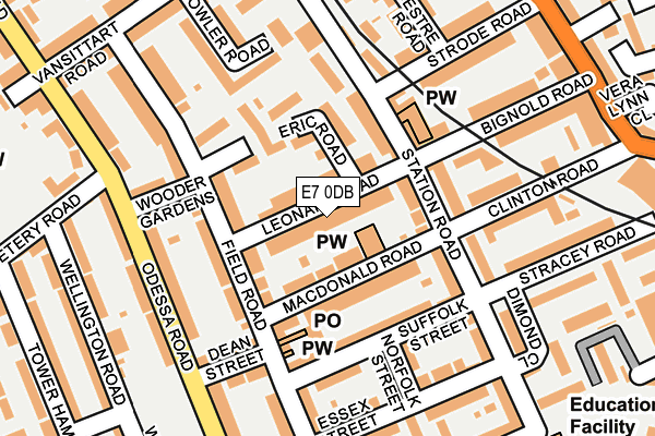 E7 0DB map - OS OpenMap – Local (Ordnance Survey)