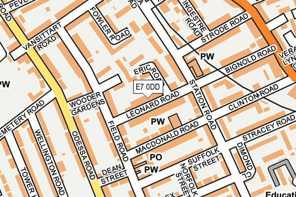 E7 0DD map - OS OpenMap – Local (Ordnance Survey)