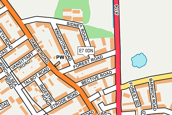 E7 0DN map - OS OpenMap – Local (Ordnance Survey)