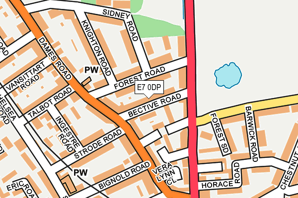 E7 0DP map - OS OpenMap – Local (Ordnance Survey)
