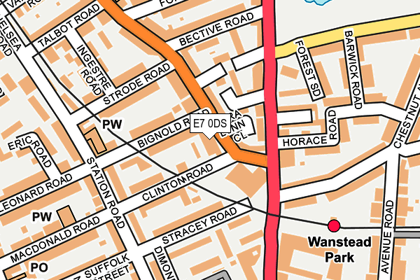 E7 0DS map - OS OpenMap – Local (Ordnance Survey)