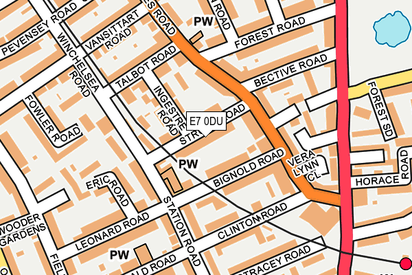 E7 0DU map - OS OpenMap – Local (Ordnance Survey)