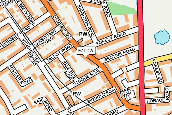 E7 0DW map - OS OpenMap – Local (Ordnance Survey)