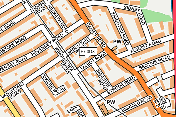 E7 0DX map - OS OpenMap – Local (Ordnance Survey)