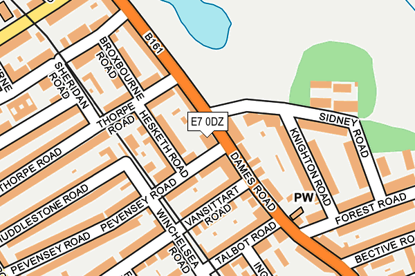 E7 0DZ map - OS OpenMap – Local (Ordnance Survey)